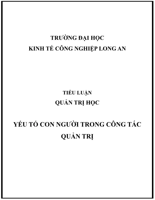 Yếu tố con người trong công tác quản trị