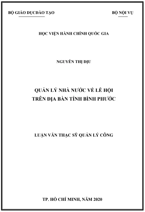 Quản lý nhà nước về lễ hội trên địa bàn tỉnh Bình Phước