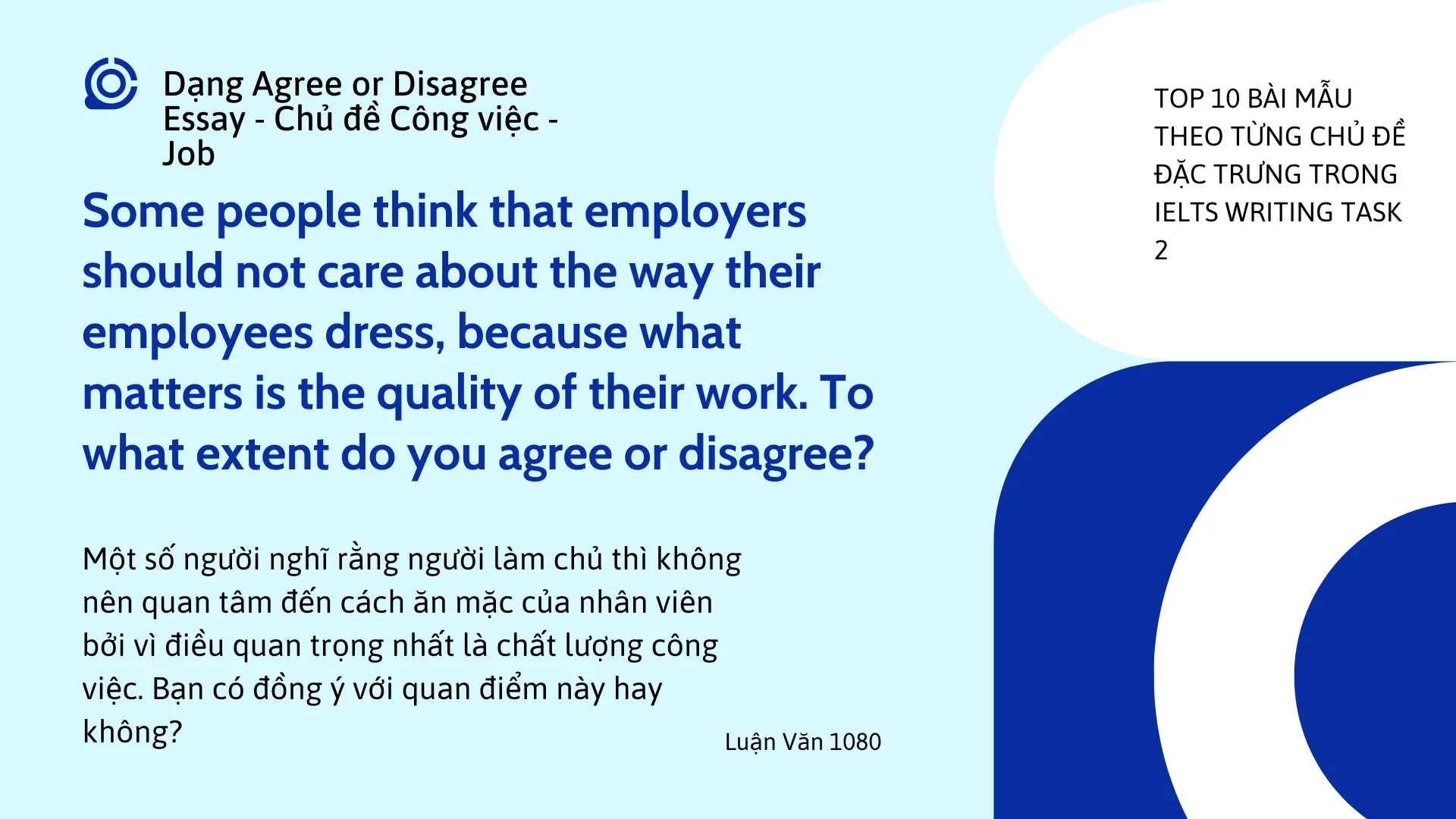 Bài mẫu essay chủ đề công việc dạng agree or disagree
