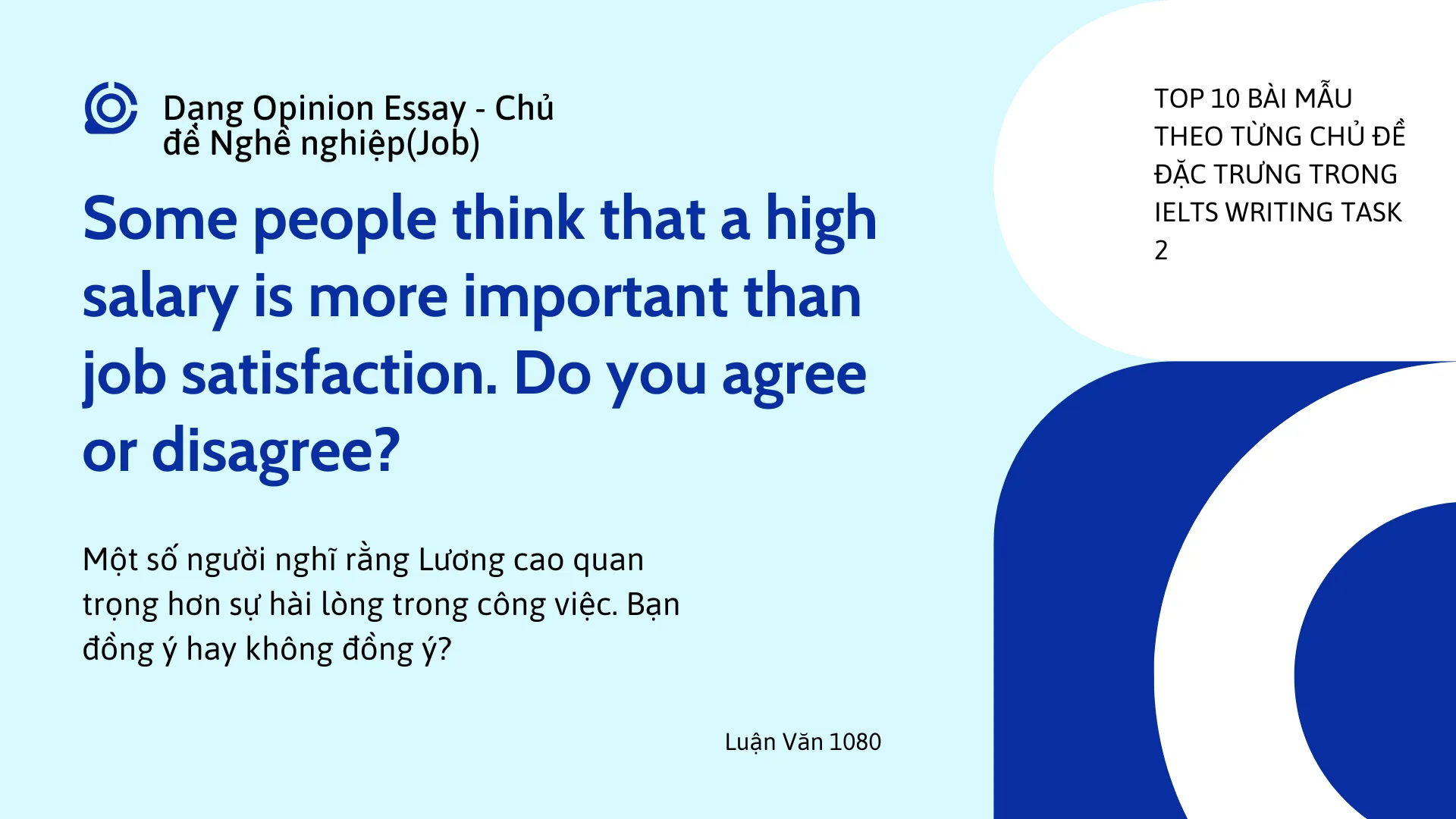 Bài mẫu Essay chủ đề nghề nghiệp – Dạng Opinion