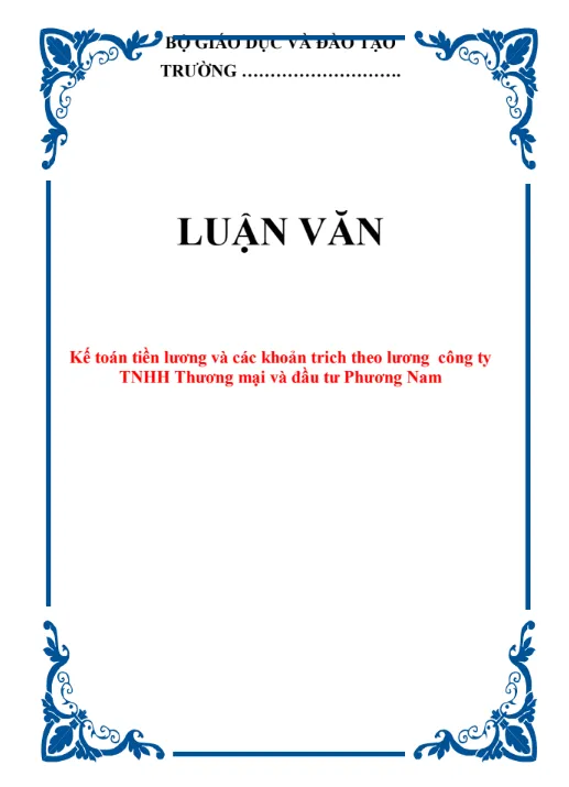 Mẫu luận văn kế toán tiền lương số 10