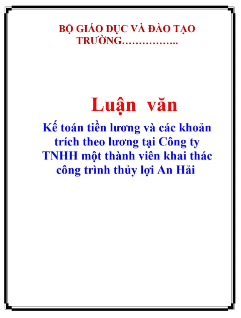 Mẫu luận văn kế toán tiền lương số 2