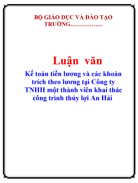 Mẫu luận văn kế toán tiền lương số 5
