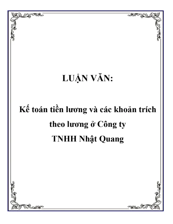 Mẫu luận văn kế toán tiền lương số 9