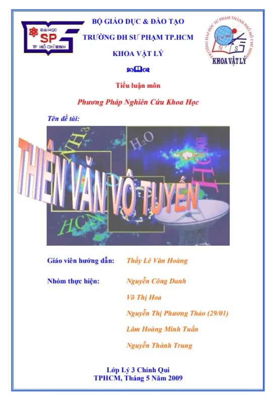 Tiểu luận phương pháp nghiên cứu khoa học về Thiên Văn Vô Tuyến