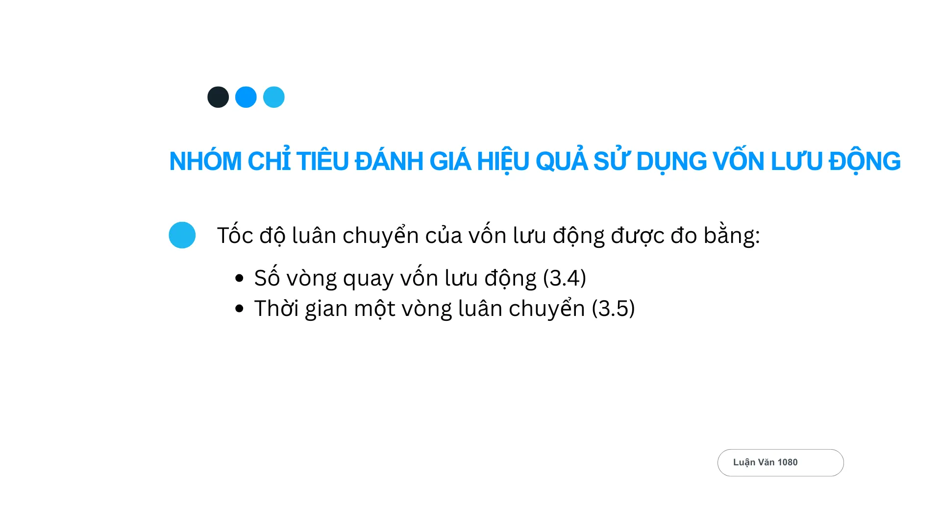 Tốc độ luân chuyển của vốn lưu động