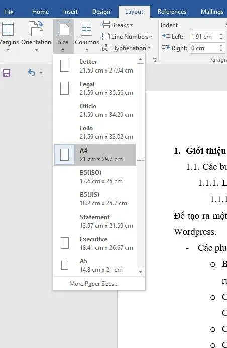 Căn lề tiểu luận chuẩn A4 trong Word Căn lề tiểu luận chuẩn A4 trong Word