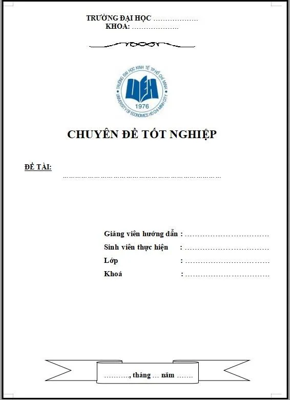 Mẫu bìa tiểu luận chuyên đề tốt nghiệp UEH