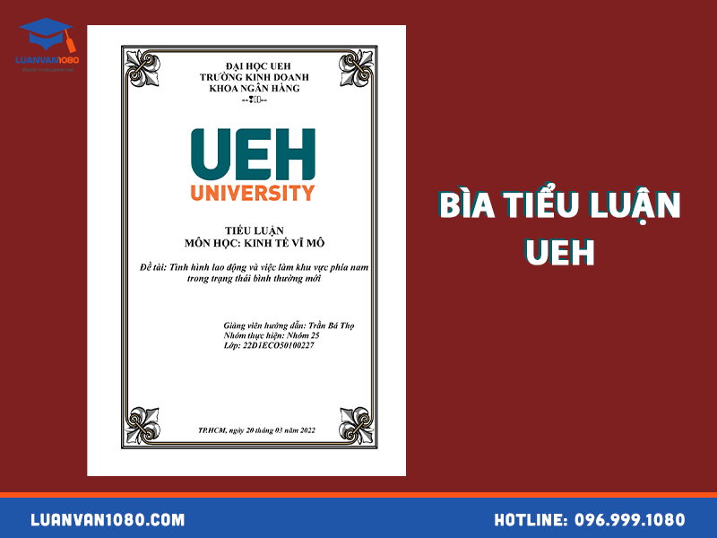 Bìa tiểu luận UEH