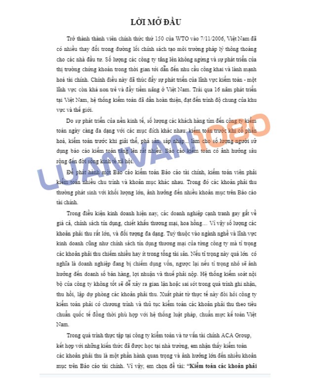 Luận văn kế toán phải thu khách hàng tại công ty ACA Group