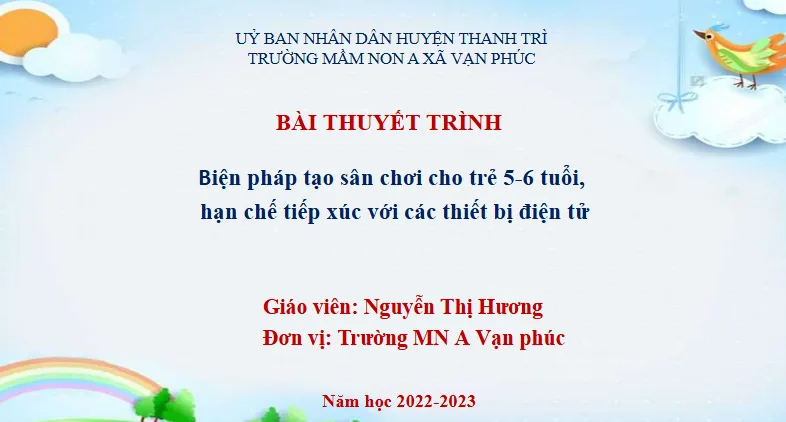 Mẫu sáng kiến kinh nghiệm giúp trẻ hạn chế thiết bị điện tử