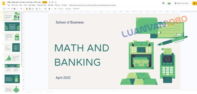 Mẫu slide bảo vệ đề cương luận văn thạc sĩ kế toán