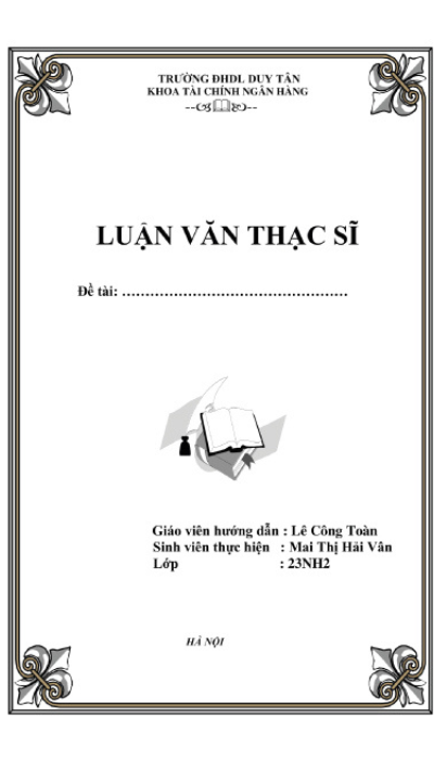 Mẫu bìa luận văn thạc sĩ 9 Mẫu bìa luận văn thạc sĩ 9