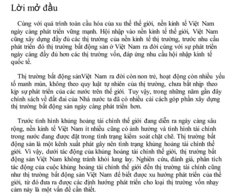 Lời mở đầu về thị trường bất động sản tại Việt Nam