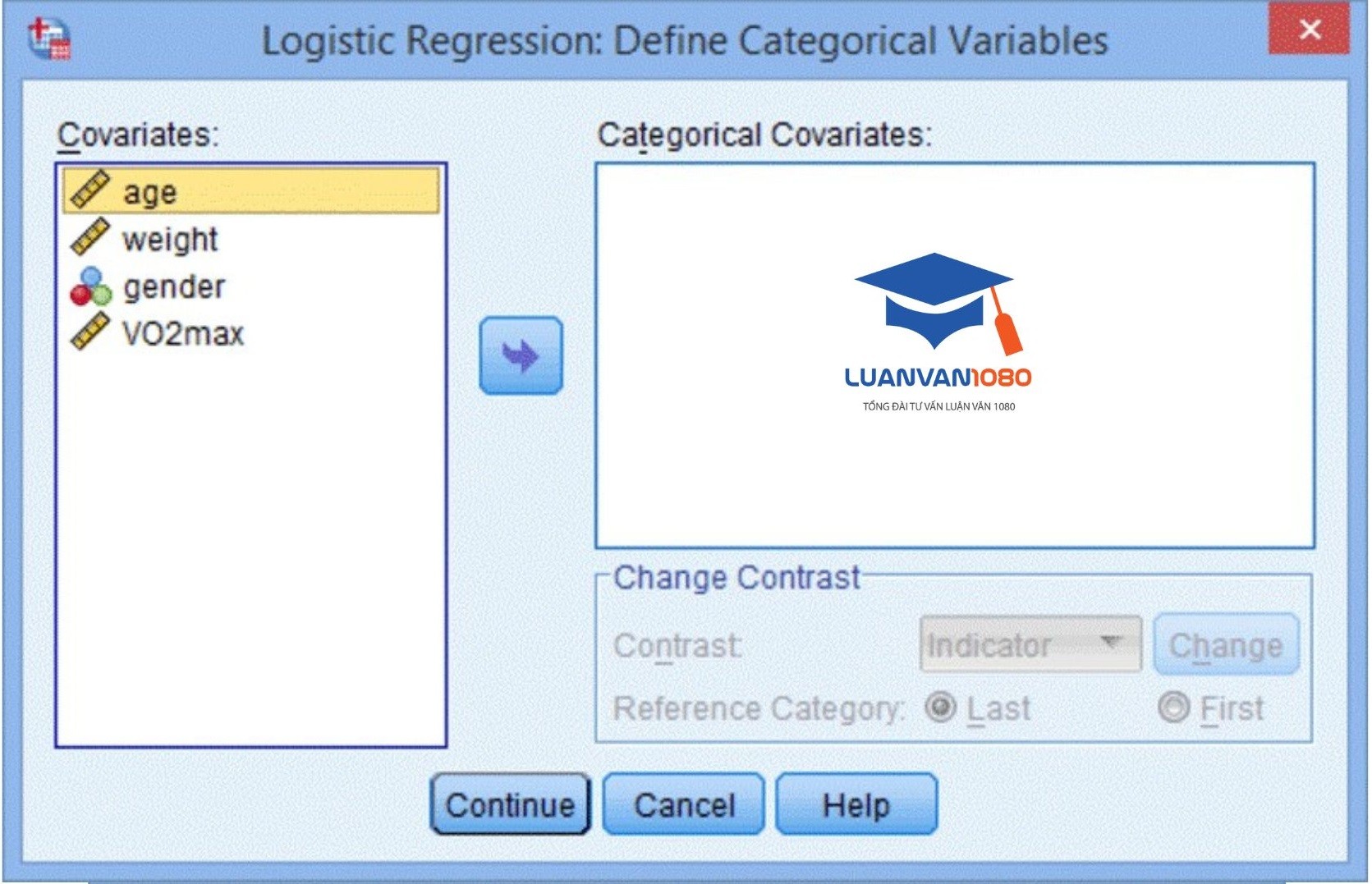 Giao diện hộp thoại Define Categorical Variables Giao diện hộp thoại Define Categorical Variables