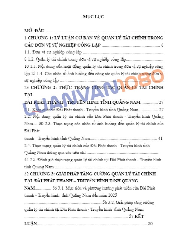 Bài luận về quản lý tài chính đơn vị sự nghiệp công lập truyền hình Tỉnh Quảng Nam