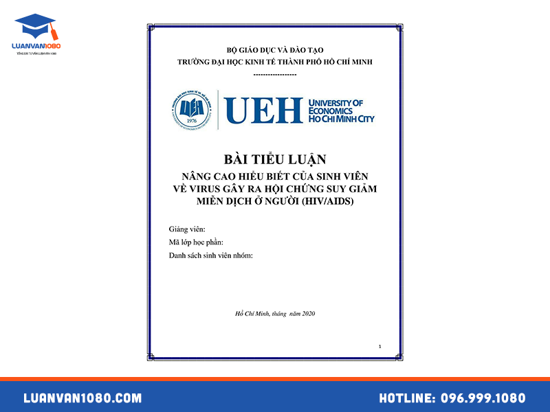 Mẫu bìa tiểu luận UEH