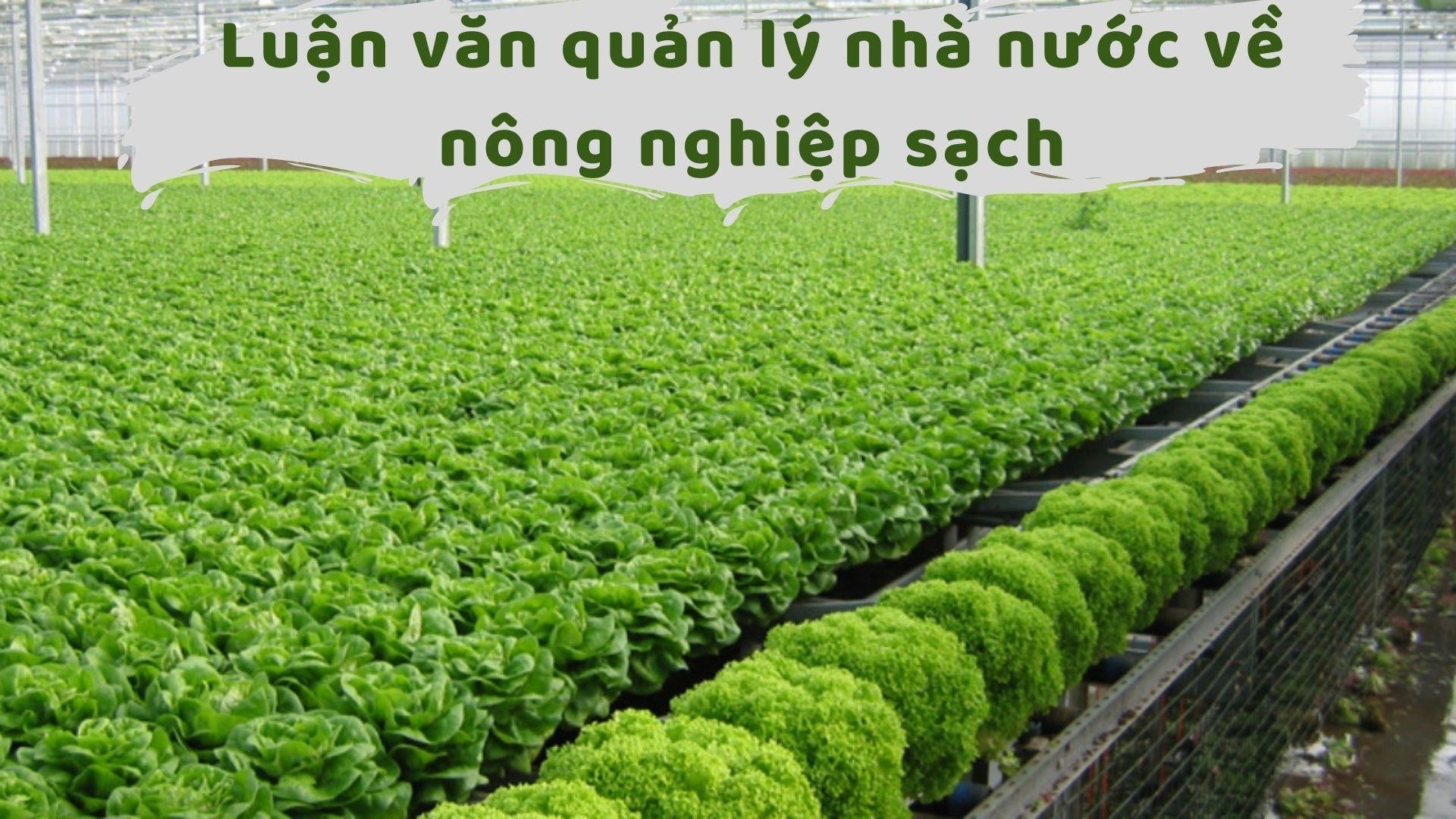 Luận văn quản lý nhà nước về nông nghiệp sạch
