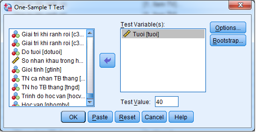 Kiểm định T test