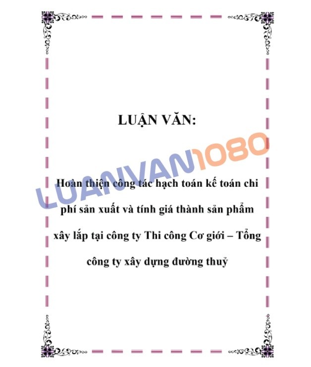 Luận văn đề tài kế toán công ty xây dựng đường thủy 