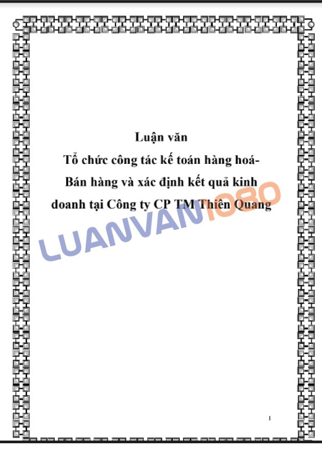 Luận văn kế toán hàng hóa tại công ty cổ phần Thiên Quang