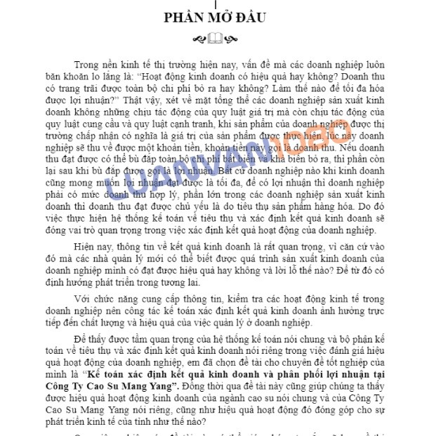 Kế toán xác định kết quả kinh doanh tại Công Ty Cao Su Mang Yang