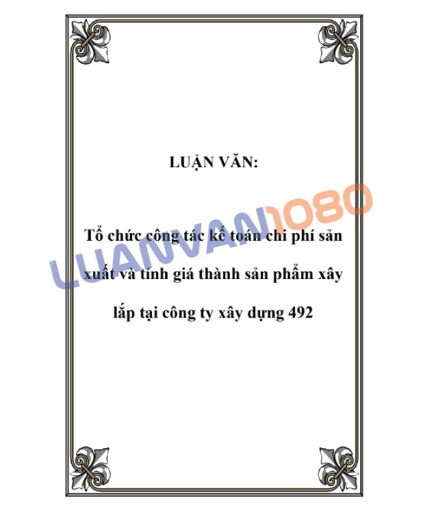 Luận văn về đề tài kế toán công ty xây dựng 492