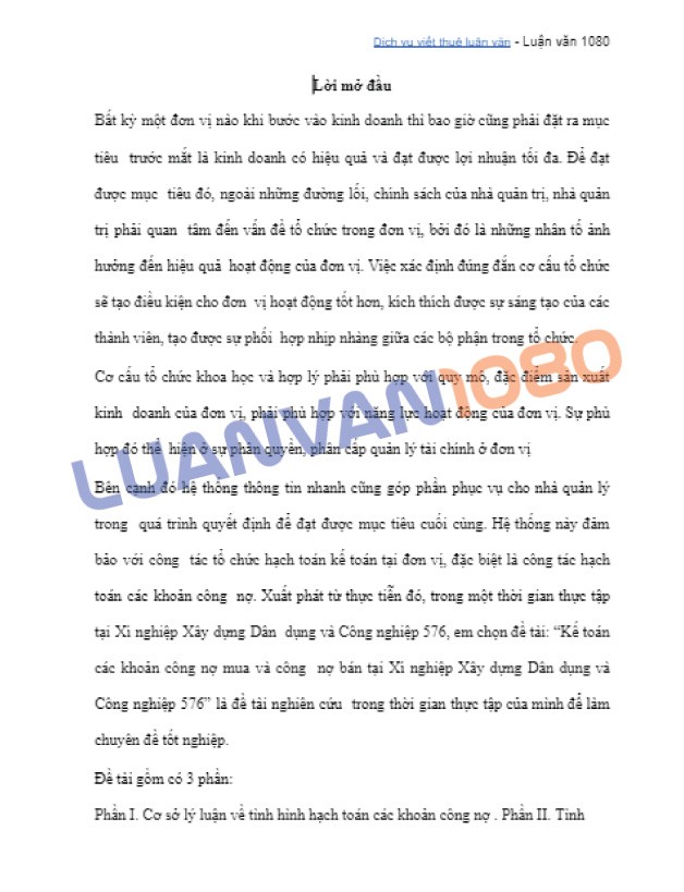 Luận văn về kế toán công nợ tại xí nghiệp xây dựng dân dụng
