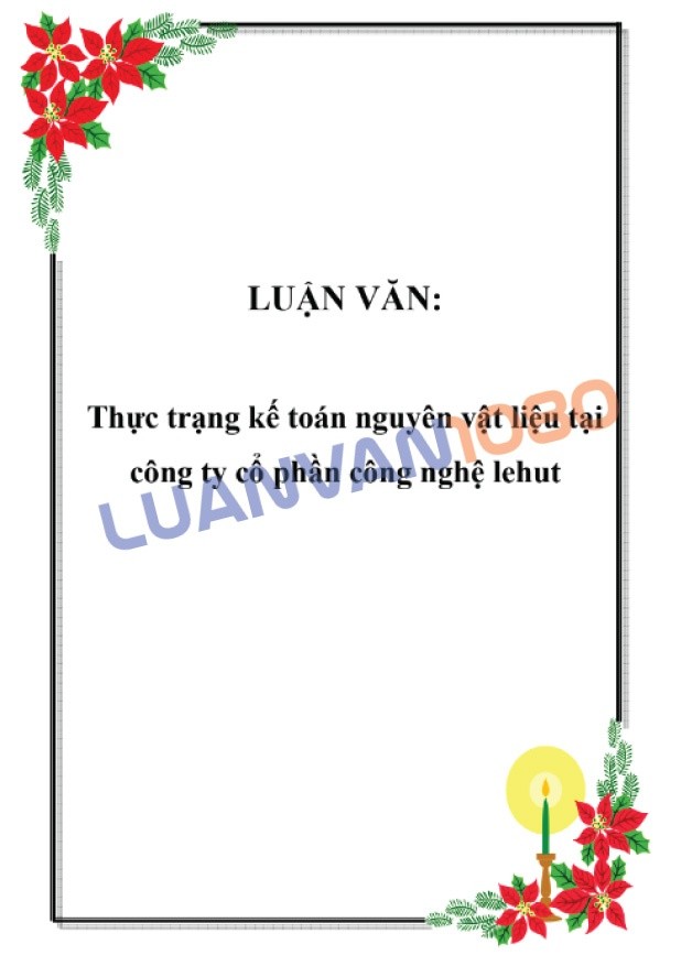 Luận văn kế toán nguyên vật liệu tại công ty công nghệ