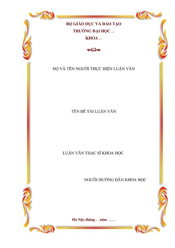 Mẫu bìa luận văn thạc sĩ 1 Mẫu bìa luận văn thạc sĩ 1