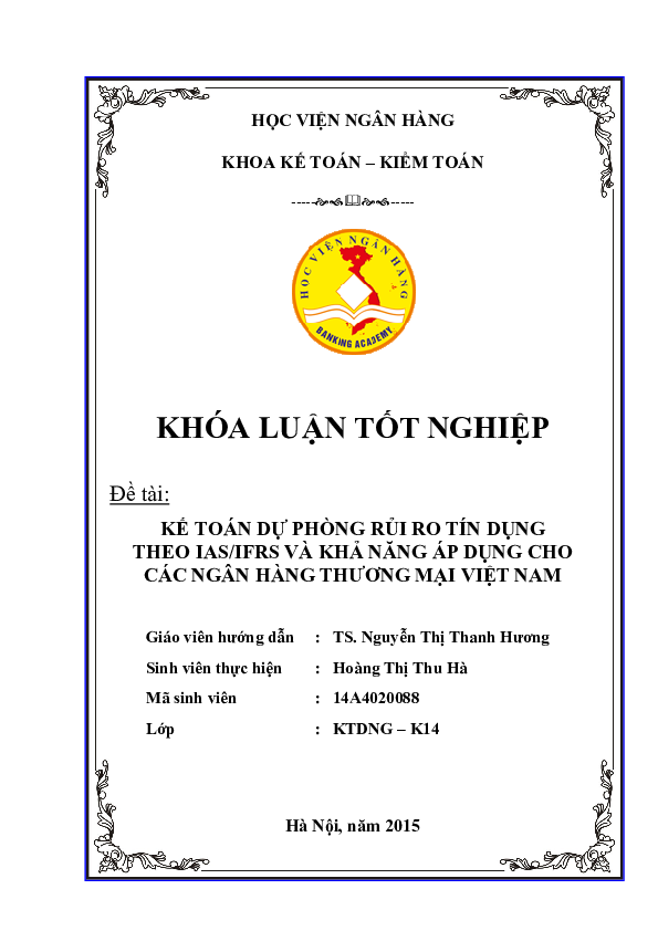 Mẫu bìa luận văn tốt nghiệp NHH Mẫu bìa luận văn tốt nghiệp NHH