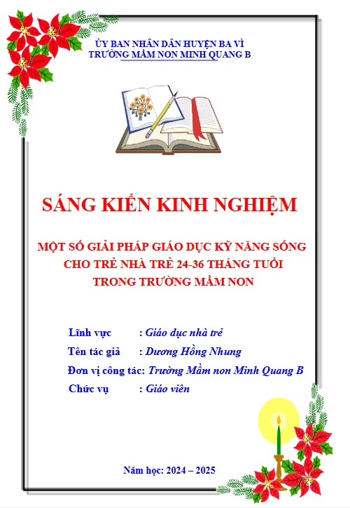 Mẫu đề tài sáng kiến kinh nghiệm về kỹ năng giải quyết vấn đề cho trẻ mầm non
