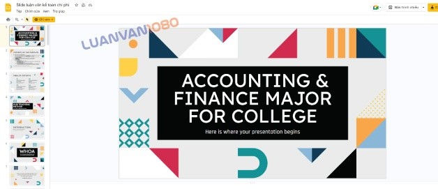 Mẫu slide luận văn kế toán chi phí
