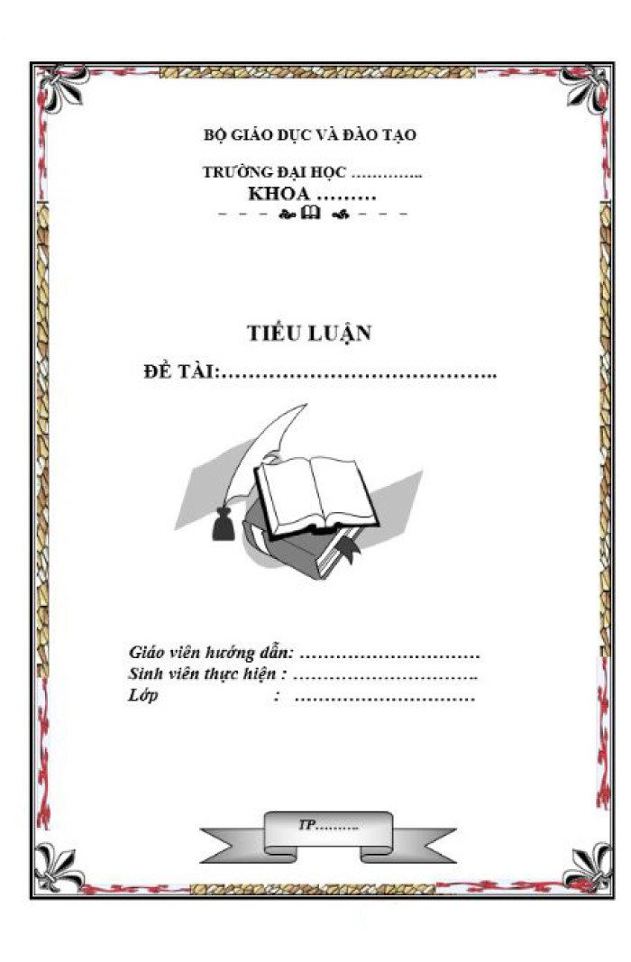 Mẫu bìa tiểu luận của trường đại học
