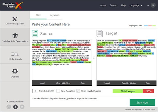 Trang web check đạo văn Plagiarism Checker X