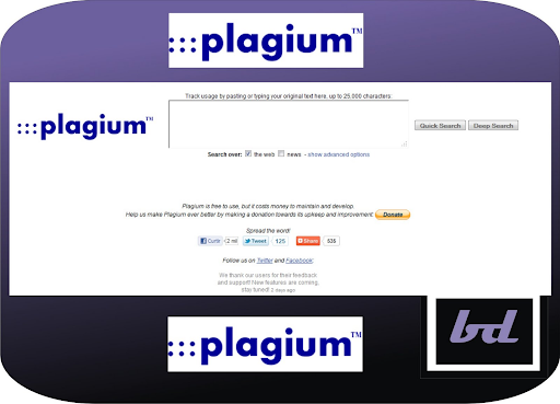 Tool check đạo văn Plagium