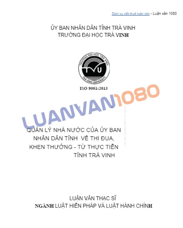 Quản lý nhà nước về thi đua khen thưởng của Ủy ban nhân dân tỉnh Trà Vinh