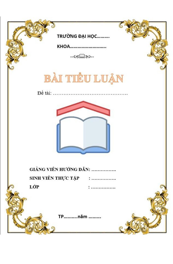Mẫu bìa tiểu luận của trường đại học, cao đẳng