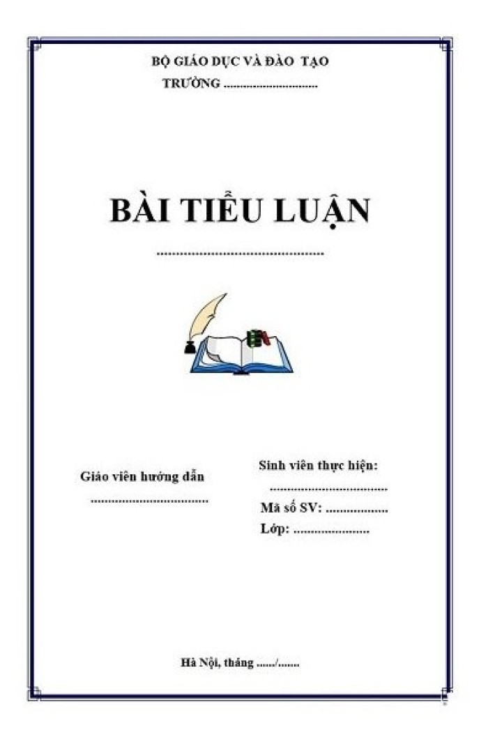 Khung bìa tiểu luận​ của trường đại học