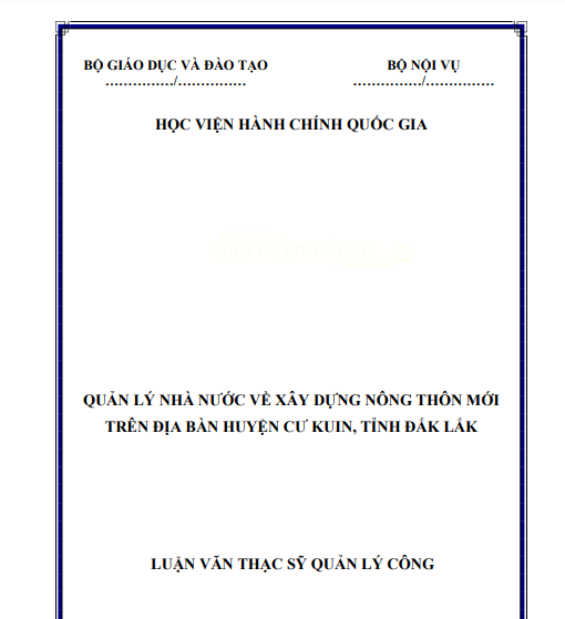 Đánh giá công tác thực hiện quản lý về xây dựng nông thôn mới tại tỉnh Đắk Lắk Đánh giá công tác thực hiện quản lý về xây dựng nông thôn mới tại tỉnh Đắk Lắk
