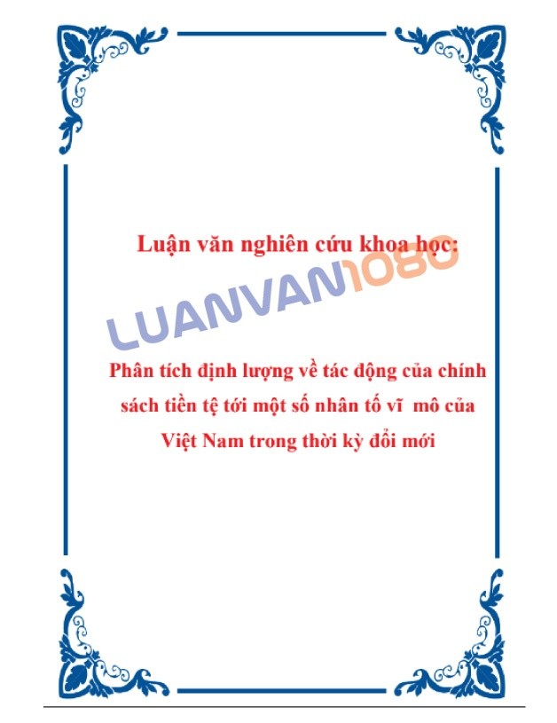 Luận văn nghiên cứu khoa học của Việt Nam trong thời kỳ đổi mới