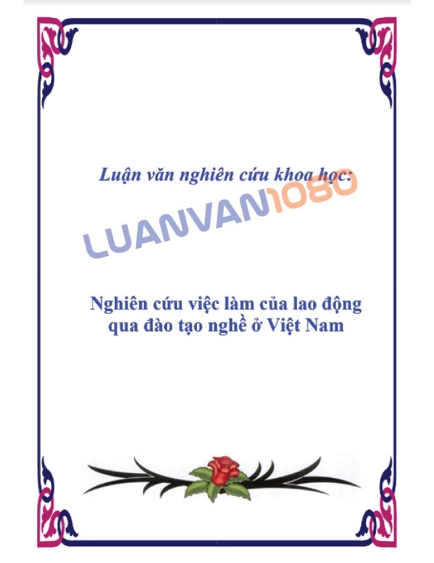 Luận văn nghiên cứu khoa học qua đào tạo nghề ở Việt Nam