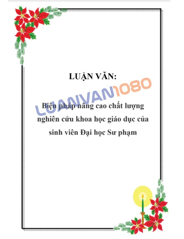 Luận văn nghiên cứu khoa học tại Đại học Sư phạm