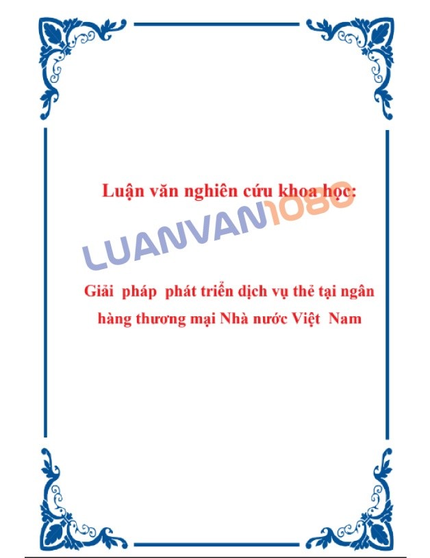 Luận văn nghiên cứu khoa học tại ngân hàng thương mại
