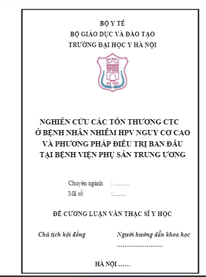 Mẫu đề cương chi tiết luận văn y khoa