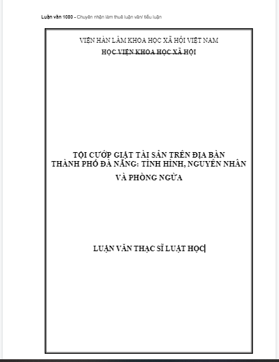 Mẫu đề cương luận văn thạc sĩ luật