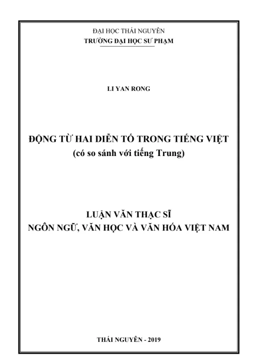 Mẫu luận văn tốt nghiệp ngành ngôn ngữ trung số 2