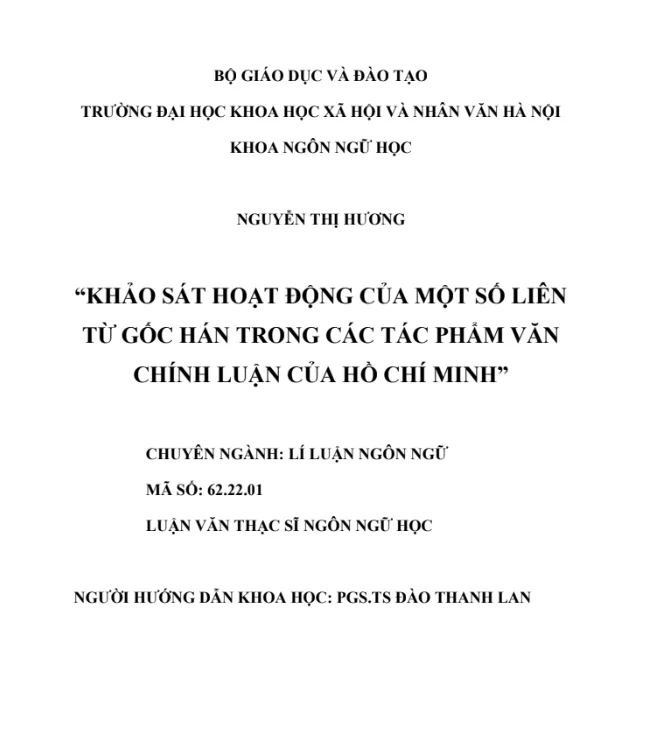 Mẫu luận văn tốt nghiệp ngành ngôn ngữ trung số 5