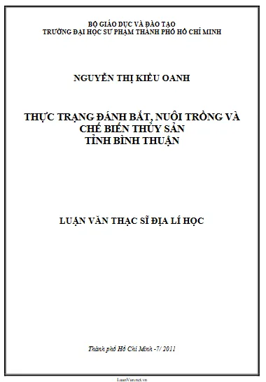 Mẫu luận văn tốt nghiệp ngành thủy sản số 2