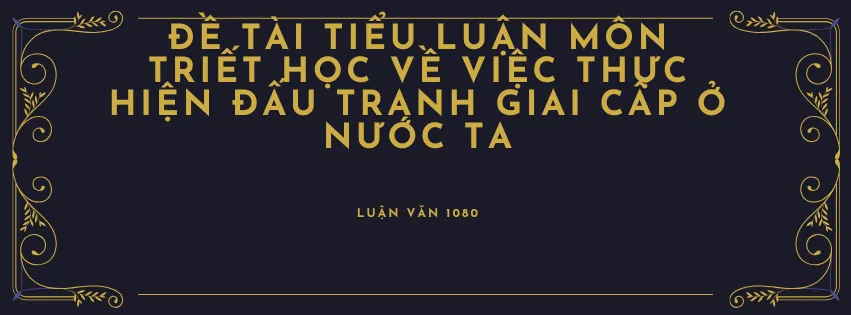 Đề tài tiểu luận môn triết học về việc thực hiện đấu tranh giai cấp ở nước ta